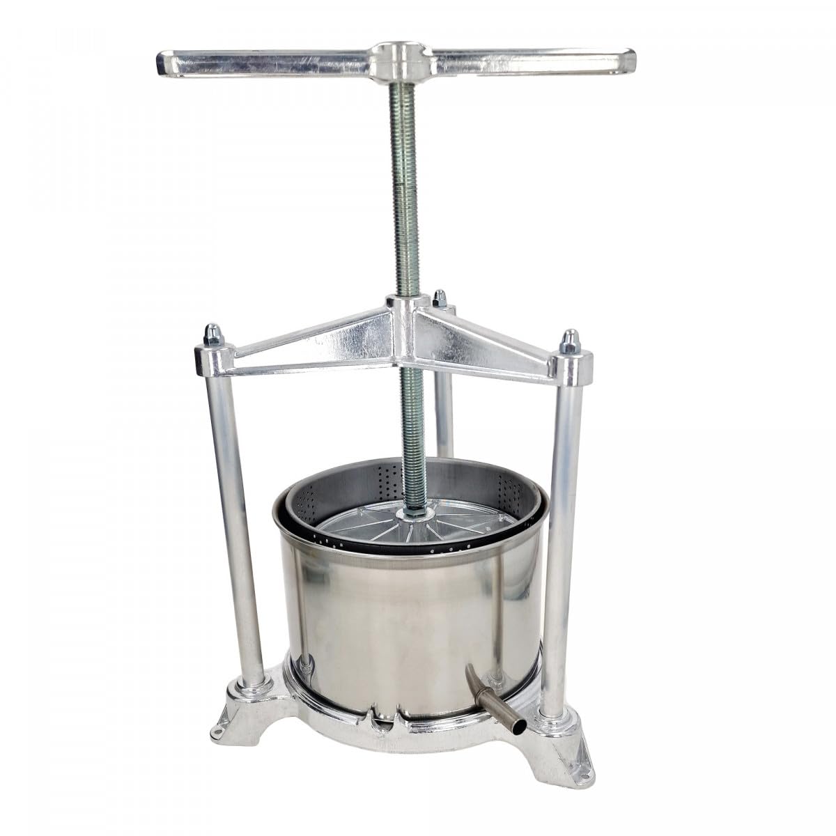 Pressoio per mela, pressatoio per frutta, pressatoio per vino, Maxi, con doppio cestello in acciaio inossidabile, 5 l