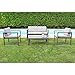 Milani Home s.r.l.s. Salotto da Esterno per Portico e Giardino con Cuscini in Alluminio Color Talpa, D.120 x 66 x 63/P.65 x 66 x 63/T.92 x 51,5 x 35