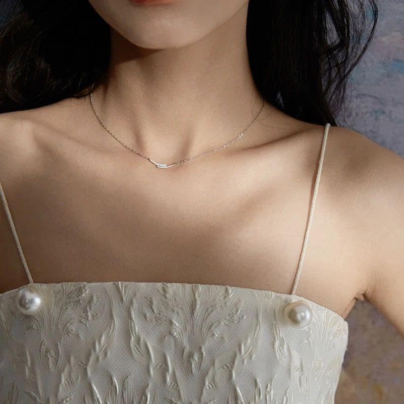 535Dj【シルバー】ネックレス　半月　流線型　優美　メレダイヤ　CZ　S925 Amazon.co.jp: 535D シルバー ネックレス 半月 流線型 優美