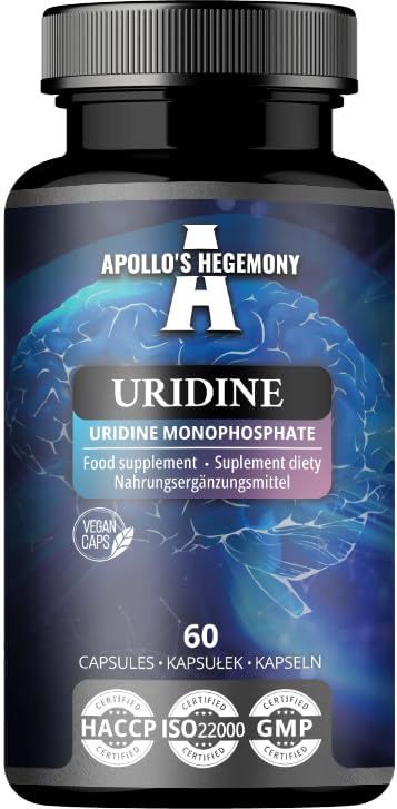 Uridine 250 mg - UMP Disodium Salt 60 Vegan Capsules | 60-Day Supply | Nervous System Support & Cellular Health - by Apollos Hegemony