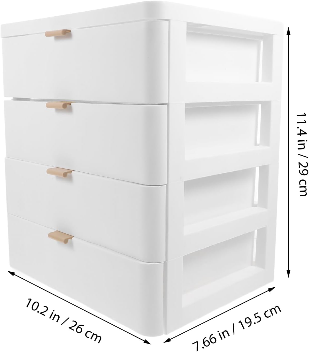 Lurrose Drawer Vanity Organizer Tabletop Storage Box Compact Storage Organization Drawers Set Makeup Box or Cosmetics, Office, Dorm, Desk, Countertop (4 Drawers)
