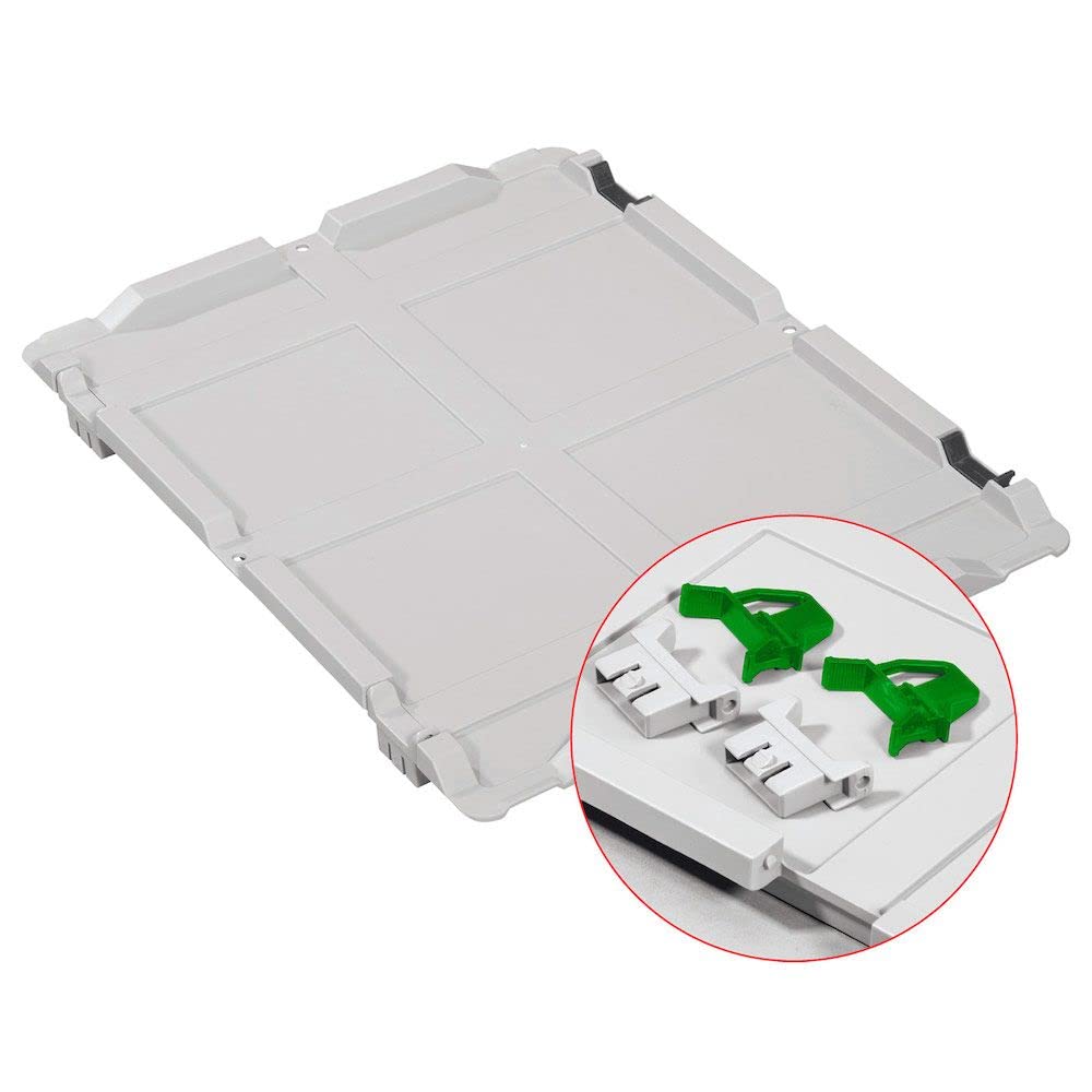 SuperSparSet 10x Scharnierdeckel Set Eurobox NextGen mit 2 grünen Schiebeschnappverschlüssen | BxT 40x60cm | Eurobehälter, Transportbox, Transportbehälter, Stapelbehälter