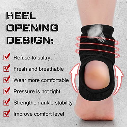 Image of Honoson 2 Pcs Ankle Brace Kid Ankle Support Youth Neoprene Lace up Compression Sleeve Foot Brace Stabilizer with Adjustable Strap for Sport Sprained Plantar Fasciitis Achilles Tendonitis(Black,S)