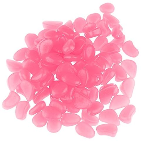 Glow Stones Glowing in The Dark Pebbles Outdoor Decor Fish Tank Walkway Gravel Rocks Decoration (150, Pink, 0.8"-1.2") Cover
