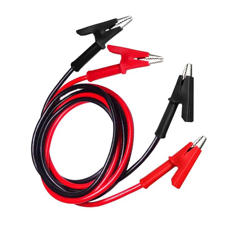 Image of Dual Alligator Clips Electrical Test Leads,Insulation Car Battery Test Lead, for Multimeter Leads,Jumper Wires Alligator Clips Length 3.3 ft /1m 2 Pcs