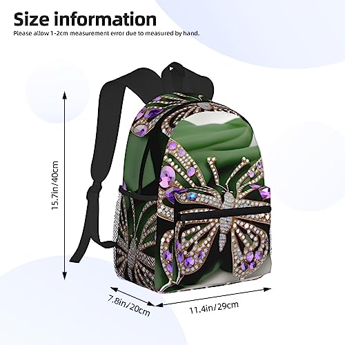 Sac à dos avec poches papillons en strass noir taille unique - 4