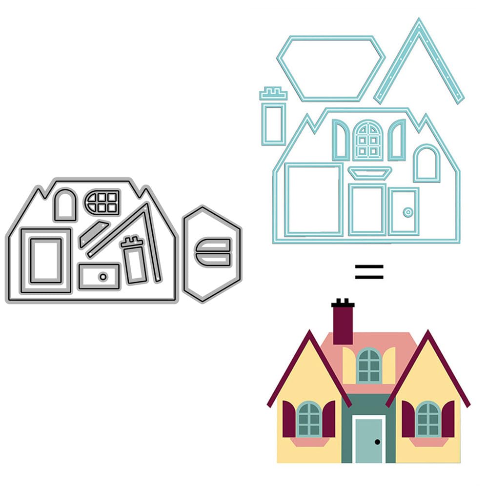 Connecting houses, card making dies, metal dies for paper cutting, scrapbooking, stencils for albums, parties, weddings, decorations, festivals — image 1