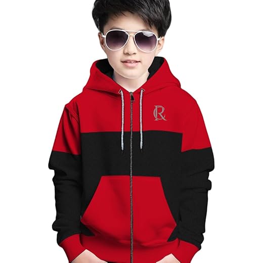 Boys Stylish Cotton Printed Hoodie Multicolor