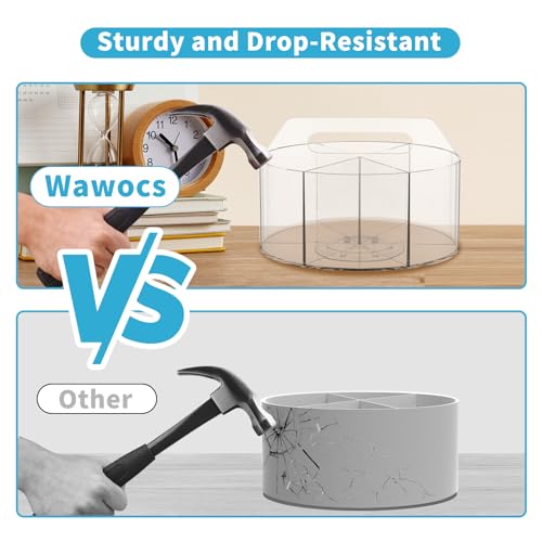 Wawocs ROTATING DESK STATIONARY ORGANIZER Acrylic Pen Holder For Desk, Acrylic Desk Organizer Clear, 360 Degree Pencil Holder For Desk Kids, Rotating Desk Organizer Rotating Pen Holder For Desk, Art Supply Storage Organizer 6 Compartments thumb #5