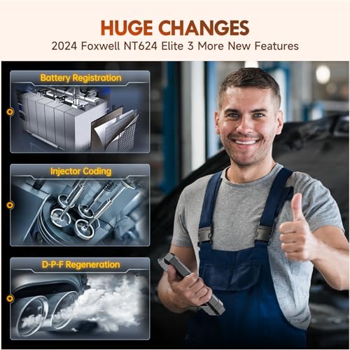 Scanner de diagnóstico automotivo 2022 Foxwell OBD2 NT624 Elite todos os sistemas com sangramento AB