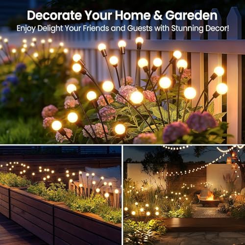 OBSYDIUM Solar Garden Lights Outdoor, Firefly Starburst, IP65, Warm - Image 6