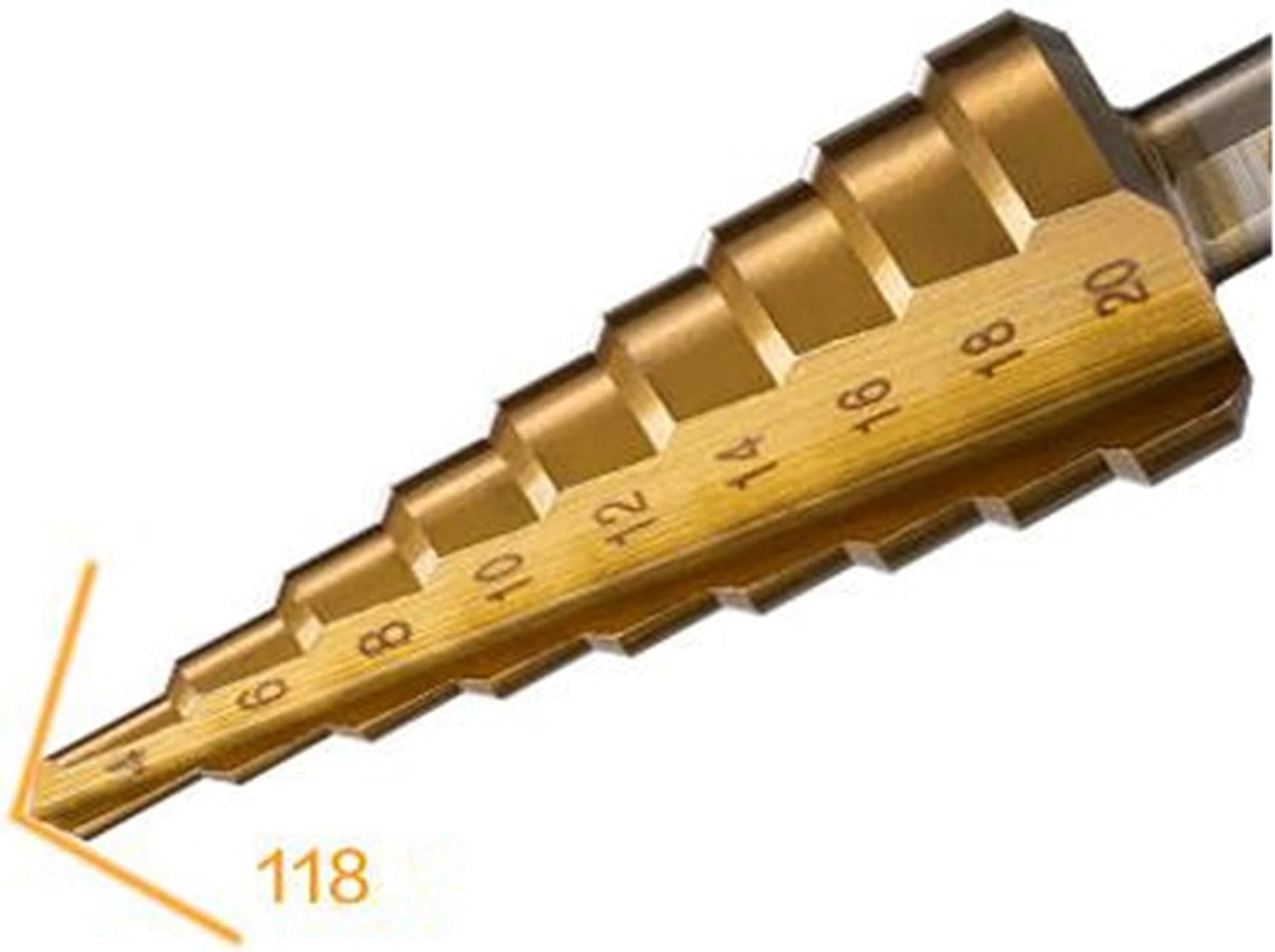 Wiertło do metalu， 4-12/4-20/4-32mm HSS 6542 Wiertło stopniowe z powłoką tytanową, trzpień trójkątny, odpowiednie do wiercenia w aluminium, blachach, stali nierdzewnej 304(4 32mm)