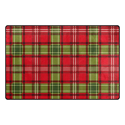 Yochoice Non-Slip Area Rugs Home Decor, Stylish Colorful Christmas Tartan Plaid Floor Mat Living Room Bedroom Carpets Doormats 31 X 20 Inches #TOP1
