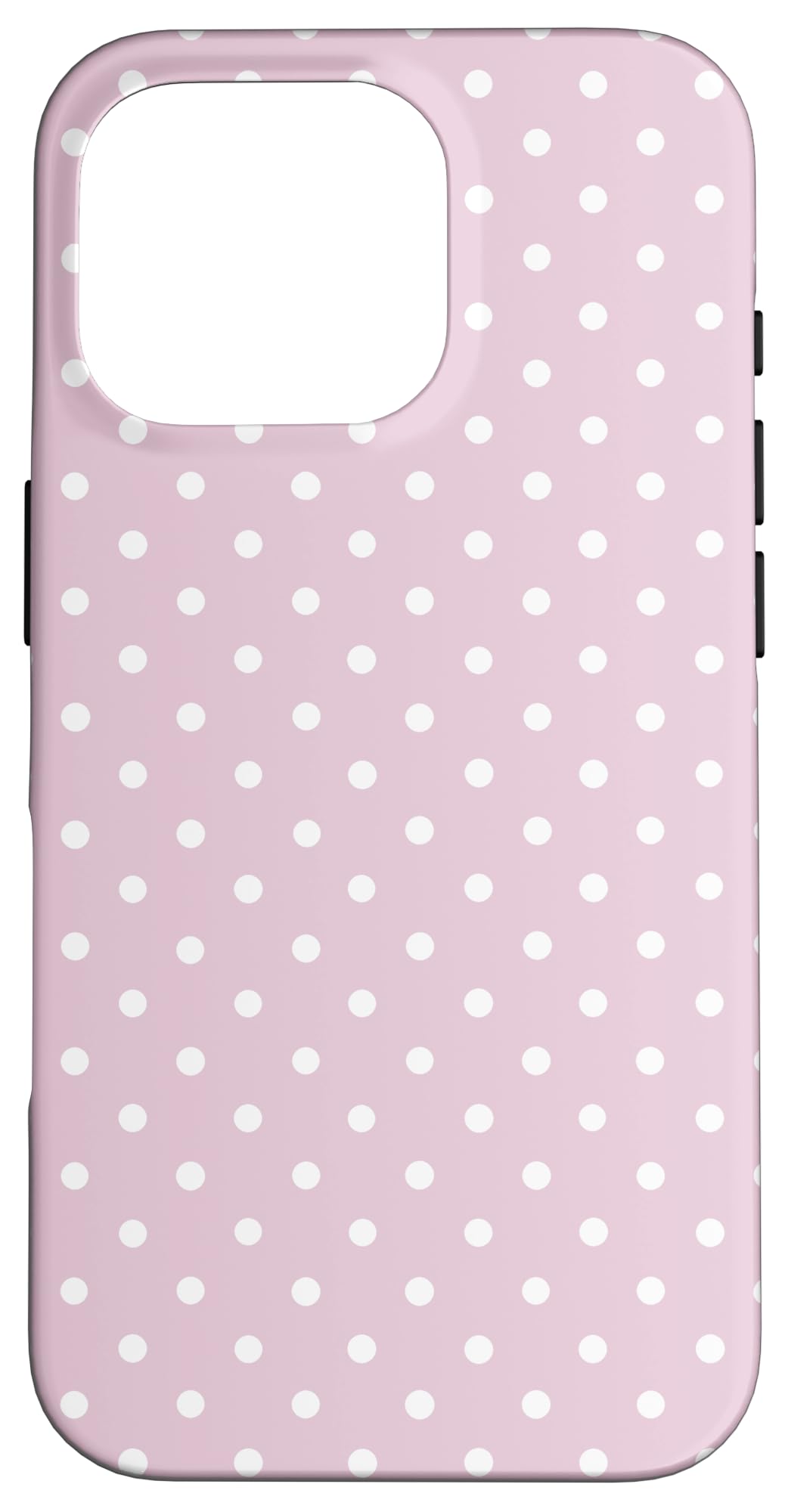 Polka Dot Pattern Pale Pink White, Women Girls Polka Dots Case for iPhone 16 Pro