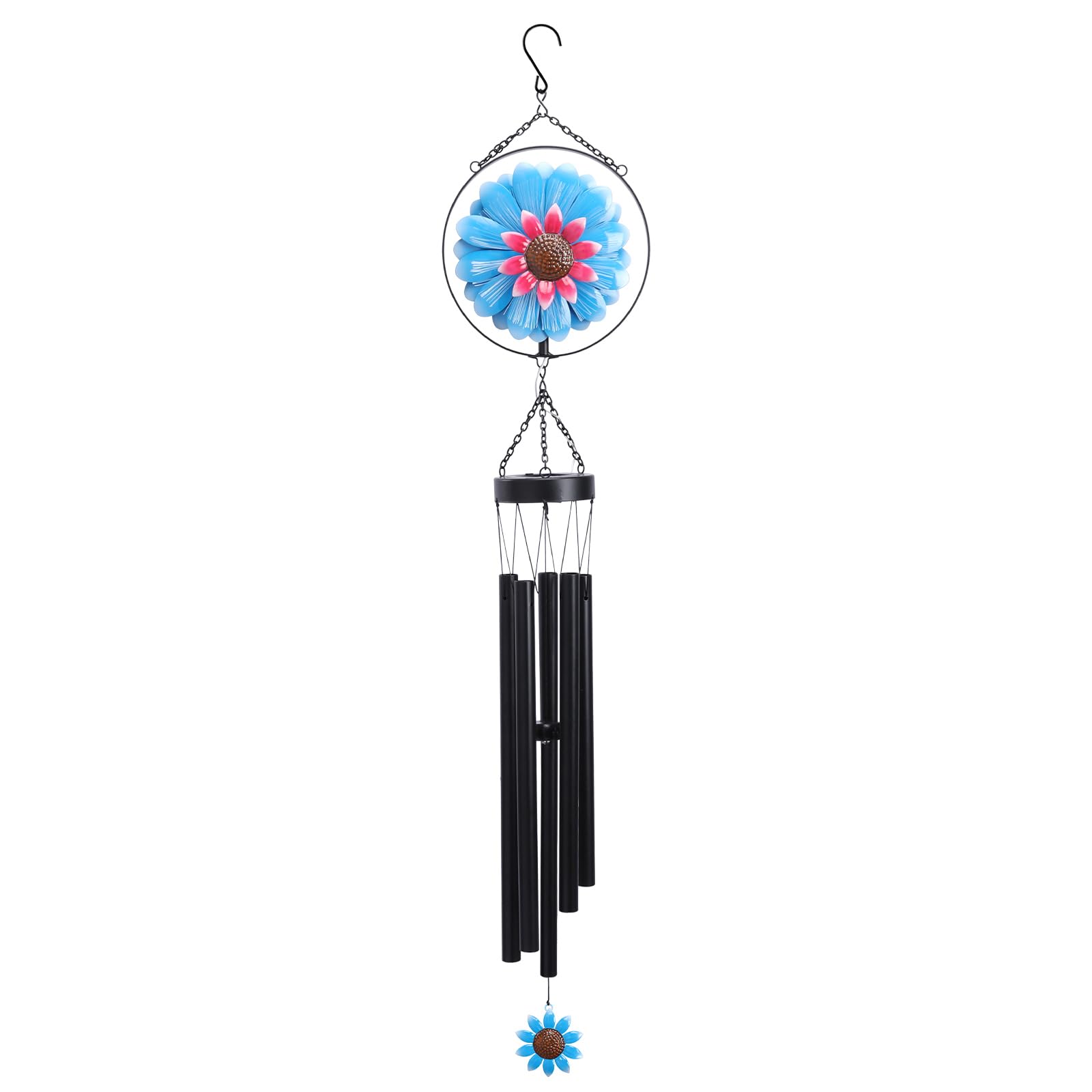 MUMTOP Solar Wind Chimes for Outside - Flower Deep Tone Wind Chimes Outdoor Unique, 41 Inch Windchimes Clearance for Garden, Patio,Yard Decor Gift