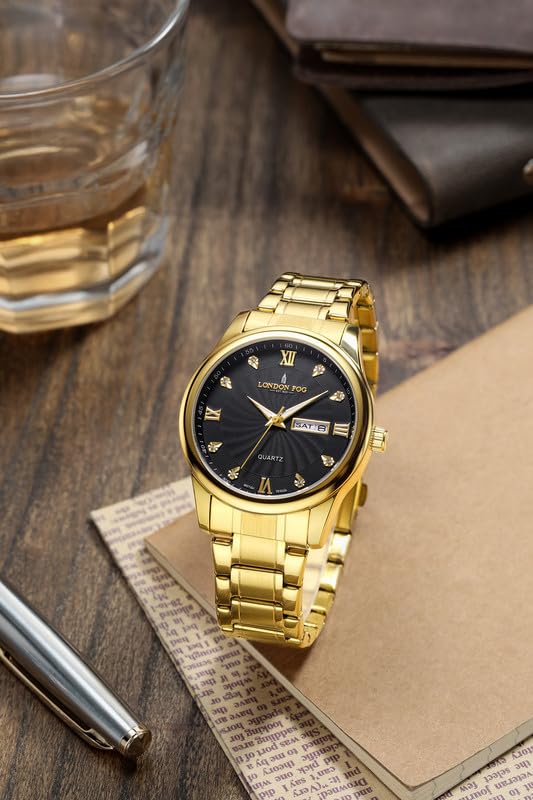 Image of London Fog Carnaby Collection Analog Watch for Men with Round Dial, Day & Date Display, Quartz Movement, Stainless Steel Strap & Water Resistant