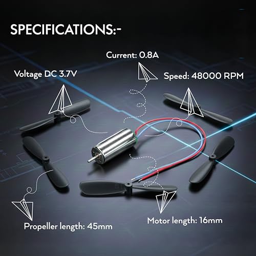 Image of Electronic Spices Metal Dc 3.7V 716 7X16Mm Micro Coreless Motor With Propeller High-Speed Mini Drones (4 Motors + 4 Propellers)