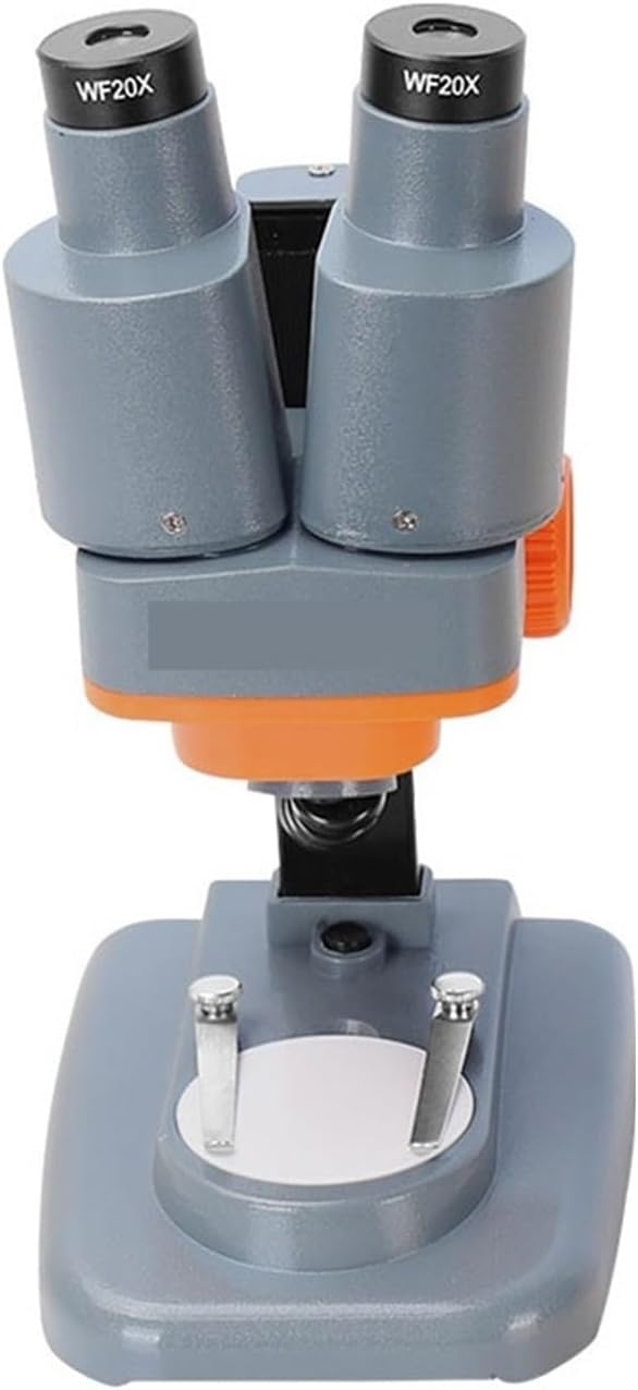 OKANEN Microscope, Binocular Stereo Microscope 20X/40X Above LED Lights PCB Solder Tool E Phone Repair Mineral Watching Microscopio(Gray)
