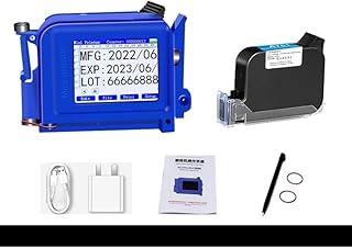 Handheld Printer, Portable Handheld Inkjet Printer, Mini Label Coding Machine, 2D Code Barcode Bottle Cap LOGO Printing, Permanent Ink for Handheld Inkjet Printer Coding Machine ( Color : Printer-HD B