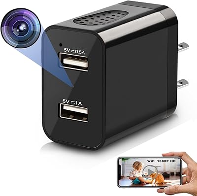 LUOHE 1080P HD Wireless Nanny Cam Nanny Camera Charger and Security Camera with Live Streaming, Motion Detection，WiFi & Bluetooth