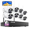 3MP Wireless Security Camera System with Audio 3TB Hard Drive,SMONET 8CH WiFi Home Surveillance DVR Kits,8Pcs 3MP…