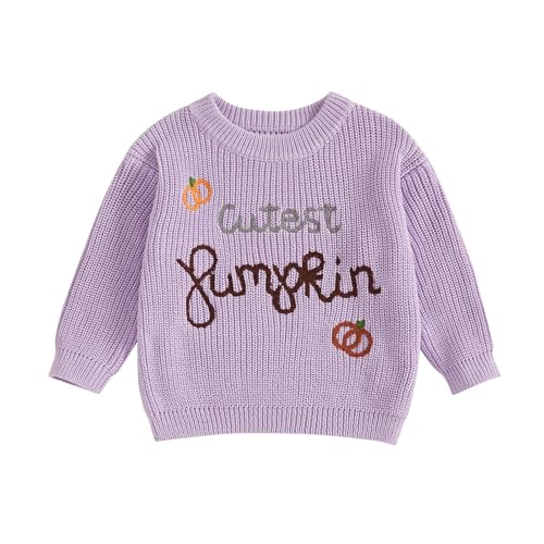 Baby Boy Girl Halloween Outfit Pumpkin Embroidery Sweater Warm Knit Sweatshirt Newborn Infant Fall Winter Clothes