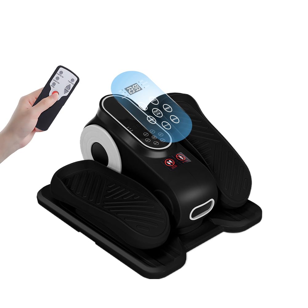 Under Desk Elliptical Machine，Ellipse Leg Exerciser Electric as Seen on TV with 12 Speed，Suitable for Rehabilitation Exercise for Elderly Leg Exerciser Elliptical Machine(Remote/LCD)(Black)-image-16