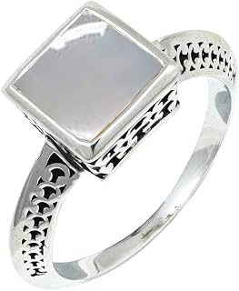 TSR1150AA - Anillo de plata de ley para hombre y mujer, hecho a mano, con piedras preciosas