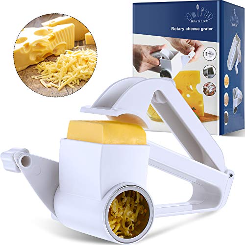 Rotary Cheese Grater Manual Handheld Cheese Grater with Stainless Steel Drum for Grating