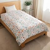 シルフィーズ 掛け布団カバー ダブル 190×210cm ピーチスキン 全開ファスナー 8ヶ所ヒモ付き 花柄 チューリップ イエロー 速乾 洗える 北欧