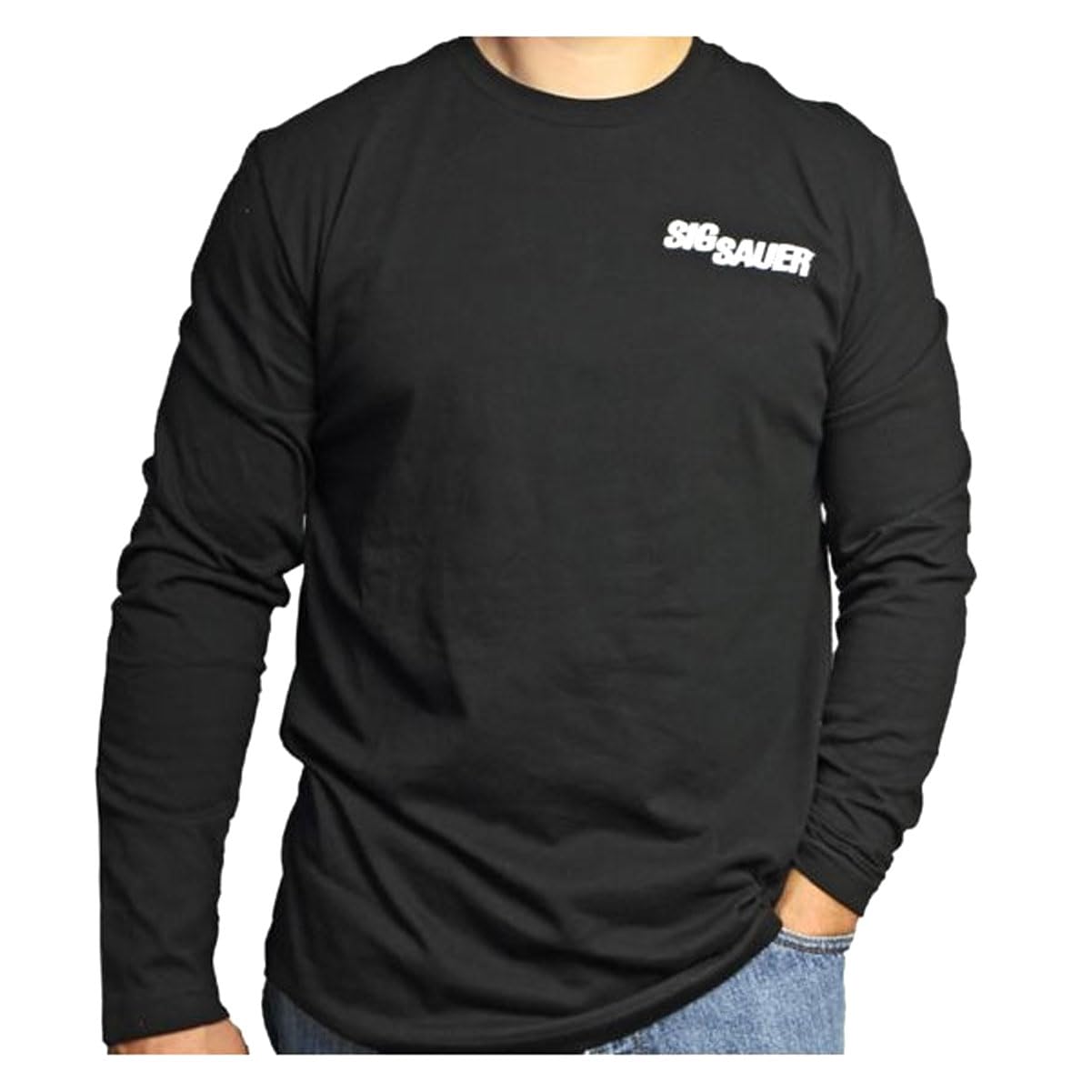 Sig SauerMen's Long Sleeve Crew Neck Tee - Lightweight Breathable Cotton Casual Everyday Active Shooting Logo T-Shirt