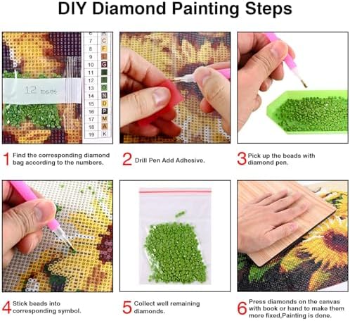 KTHOFCY 5D DIY Diamond Painting Kits for Adults, Sewing Machine and Flowers Full Drill Embroidery Cross Stitch Crystal Rhinestone Paintings Pictures Arts Wall Decor Painting Dots Kits 11.8X11.8 inch - 4