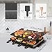 2-in-1 Raclette Grill 8 Personen Elektrisch Tischgrill Antihaftbeschichtet Wende-Grillplatte Elektrogrill Rauchfreier Raclette mit 8 Mini Raclette Pfännchen & 8 Schaber Spülmaschinenfest 1300W