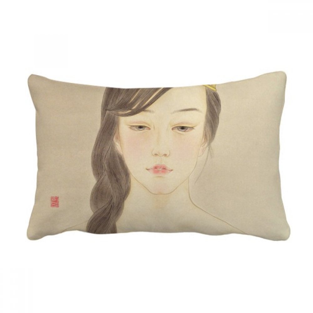 Coussin lombaire contre le mal de dos sur le canapé motif Beauté Chinoise