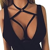 One Piece Women Sexy Lingerie Hollow Out Elastic Cage Bra Slim Solid Color Underwear Halter Bustier...