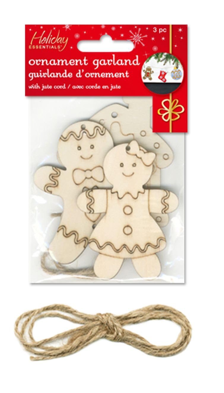 DIY Ornament and Jute Twine Garland - 3 Piece (Gingerbread People)