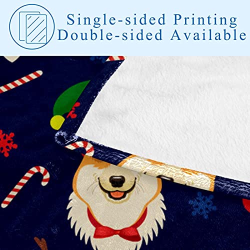 Couverture Corgi de Noël haut de gamme douce et résistante pour intérieur chic