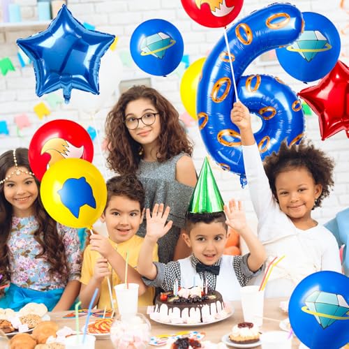 Image of number 40 inch blue and gold ring balloon set birthday number decoration aluminum film balloon suitable for boys and girls blue theme party cartoon party decoration supplies (6)