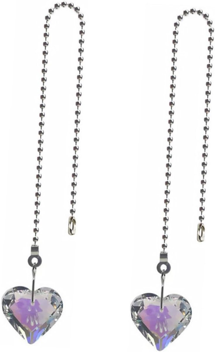 ARTIBETTER 2pcs Ceiling Fan Chain Pulls Extender Crystal Connector for Ceiling Fans Extendable Pull Chain for High Lighting Fixtures