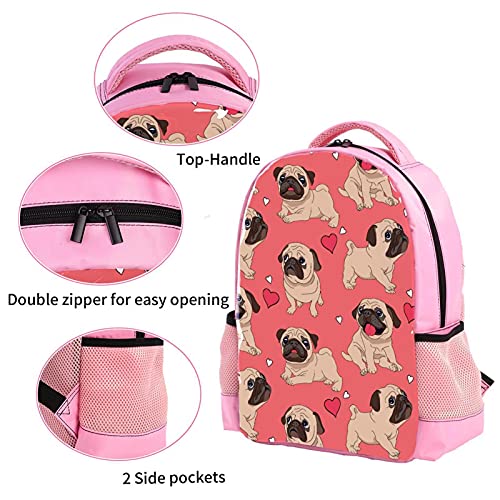 Sac à dos garçon Corgis rose confortable pour éviter le mal de dos