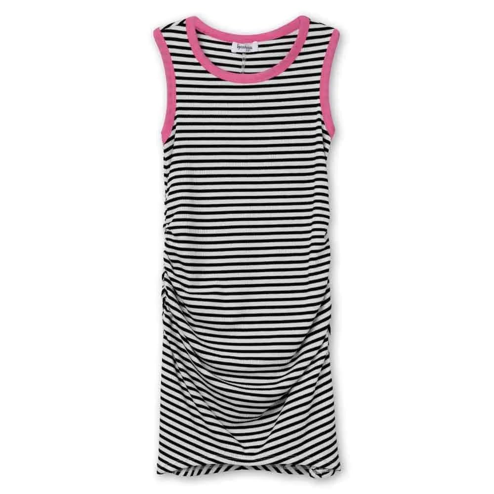 Speechless Girls' Sleeveless Rib Knit Ruched Dress