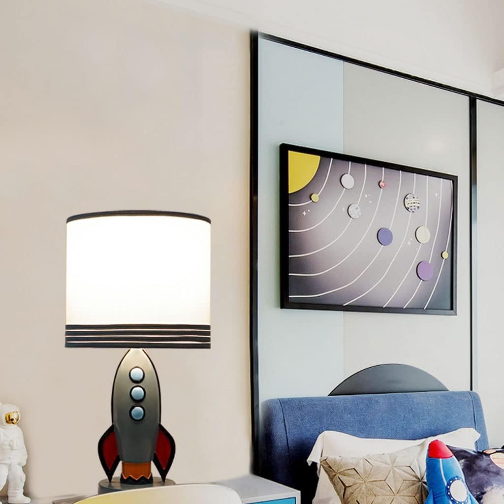 Lámparas De Mesa Lampada da Tavolo con Base A Razzo Lampada da Comodino Creativa Americana con Telecomando Lampada da Comodino Dimmerabile per Sala Studio Camera dei Bambini Camera da Letto