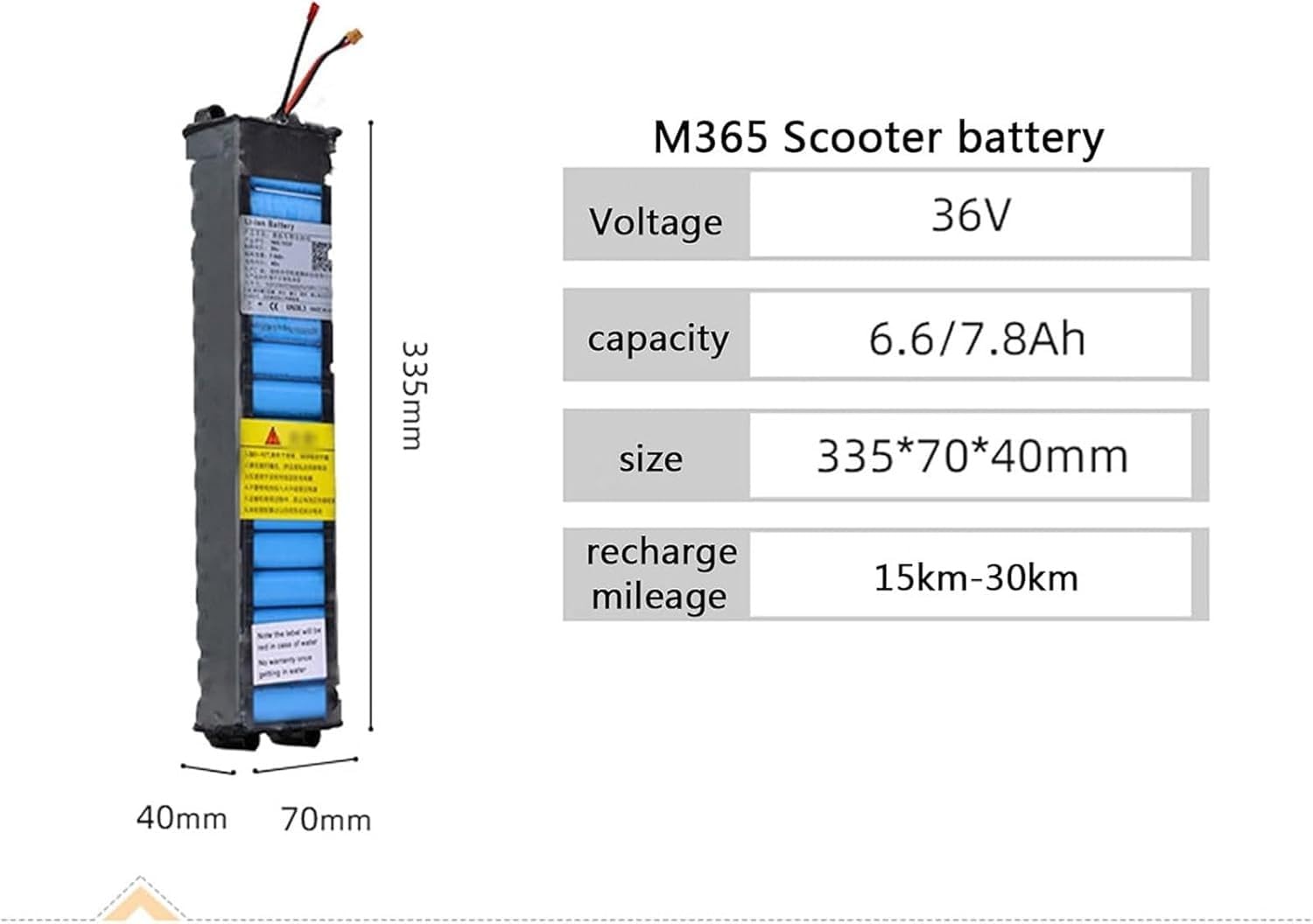 Batteria Al Litio 36V 7.8Ah Per Monopattino Elettrico M365 Batteria Di Ricambio Per Scooter Elettrico Pacco Universale Batteria Ricaricabile Per Scooter Elettrico 36V,7.8AH