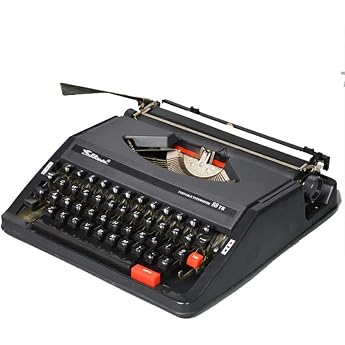 Portable Mechanical Retro Typewriter Vintage Manual Typewriter Ideal for Letters Creative Writing Crafts Free Writing - Includes Double Spool Black/Red Ribbon Black