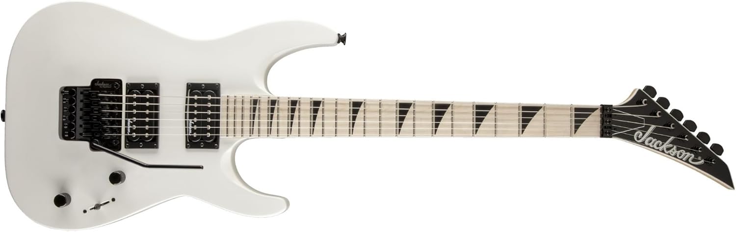 Jackson JS Series Dinky Arch Top JS32 DKAM 6-String Electric Guitar (Snow White) Bundle with Jackson Economy Hardshell Case (2 Items)