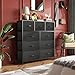 WLIVE 9-Drawer Dresser, Fabric Storage Tower for Bedroom, Hallway, Entryway, Closet, Tall Chest Organizer Unit with Fabric Bins, Steel Frame, Wood Top, Easy Pull Handle, Charcoal Black