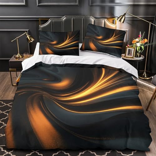 Housse de couette tourbillon abstrait microfibre 140x200 lit simple 3D