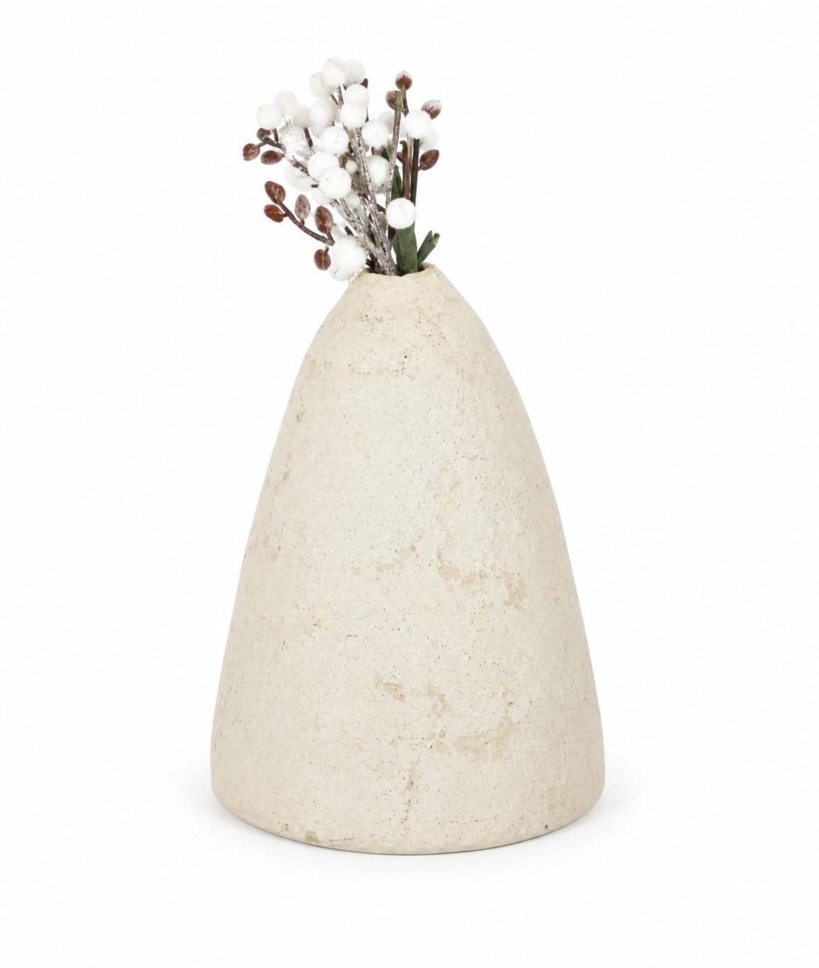 Paper Mache Decorative Vase | Handmade Lightweight Conical Flower Vase for Dried Flowers, Pampas Grass & Home Décor | Off White (Taper Cone)-image-29