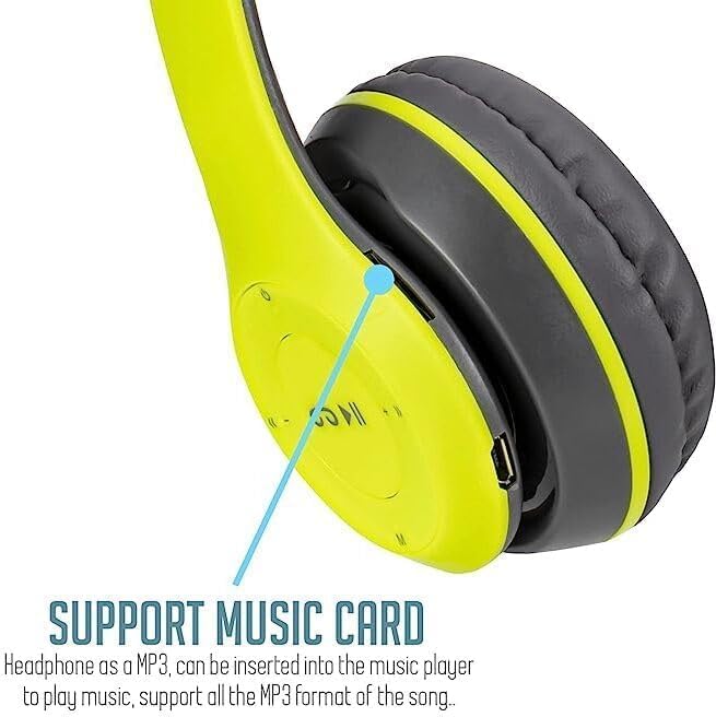 Image of Wireless Bluetooth Headphones | Foldable Over-Ear Stereo Headset with Built-in Mic