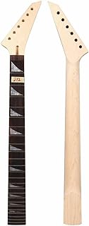 Jackson Style Guitarra Elétrica Pescoço 24 trastes 25,5" Maple Rosewood Porca de Bloqueio de Braço de Guitarra Inacabada Pescoço de Guitarra em Branco Barbatana de Tubarão Embutido Peças de Guitarra (24 trastes 65 cm)